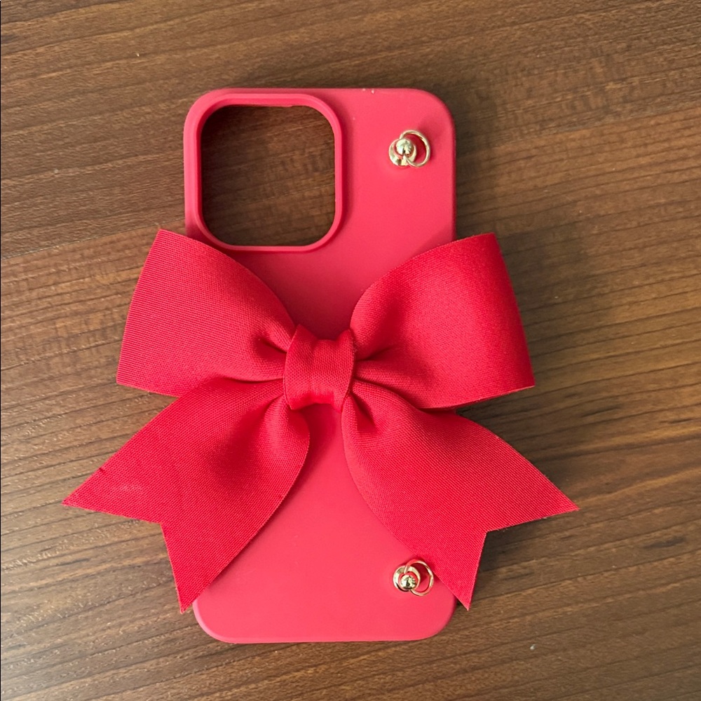 heyday Red Bow iPhone Case with Gold Studs